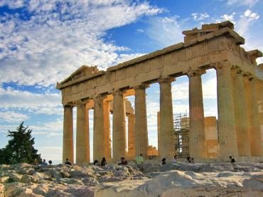 Acropolis With Blue Skies Athens Greece